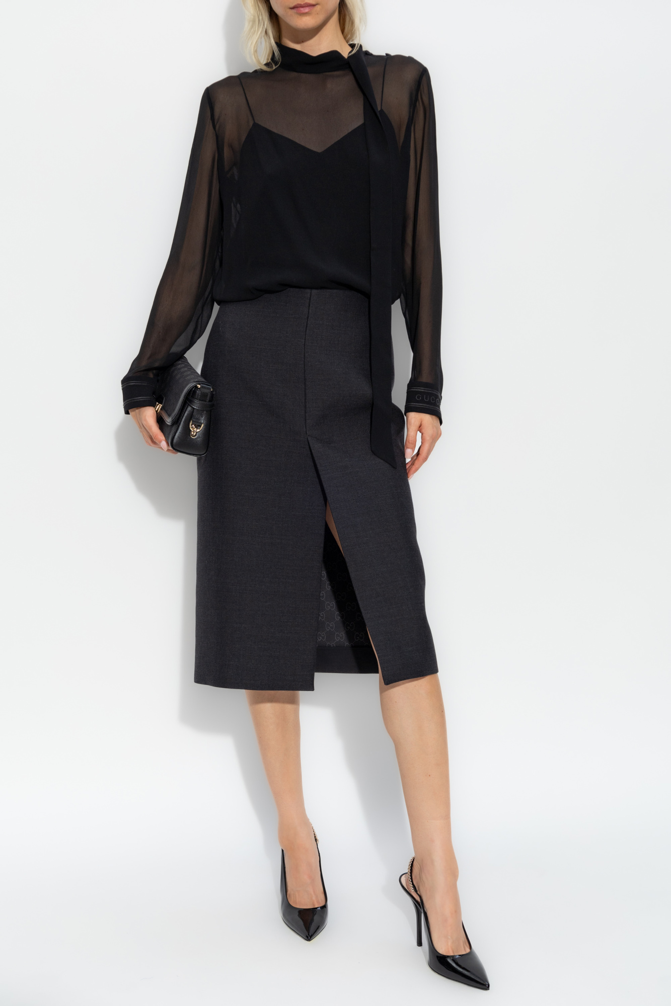 【関税&送料込】Gucci Charcoal Wool Blend Skirt Grey Wool Skirt Gucci - Vitkac AS